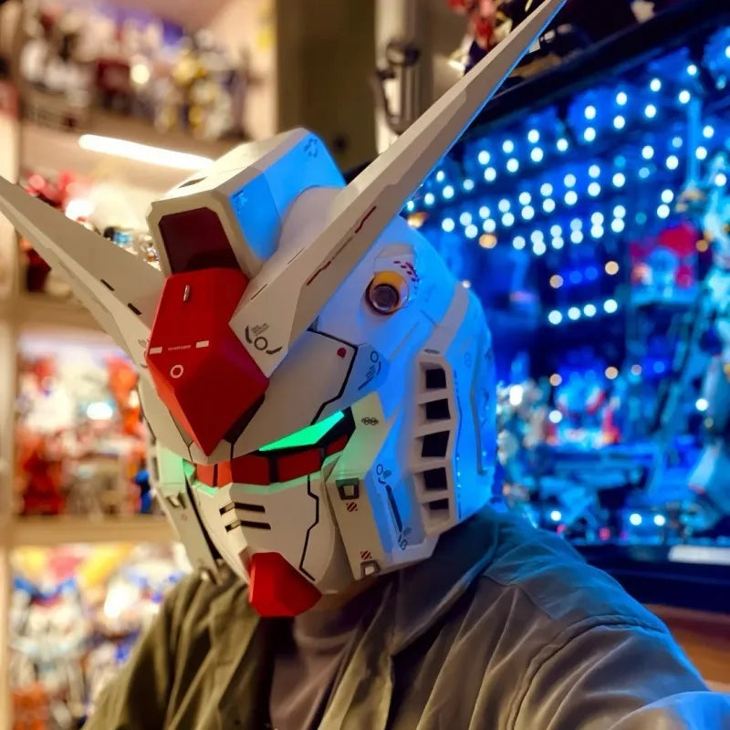 Bandai RX-78-2 Gundam Wearable Helmet – Glowing Full Headgear Mask for Adults | Handmade Collectible Model with Light-Up Feature