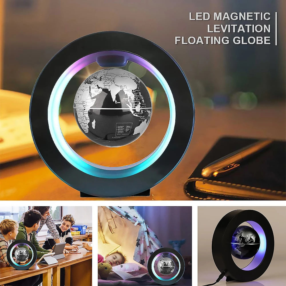 Magnetic Levitating Globe with LED Lights – Floating Rotating World Map Ball | Educational Decor & Gift for Home, Office, Kids