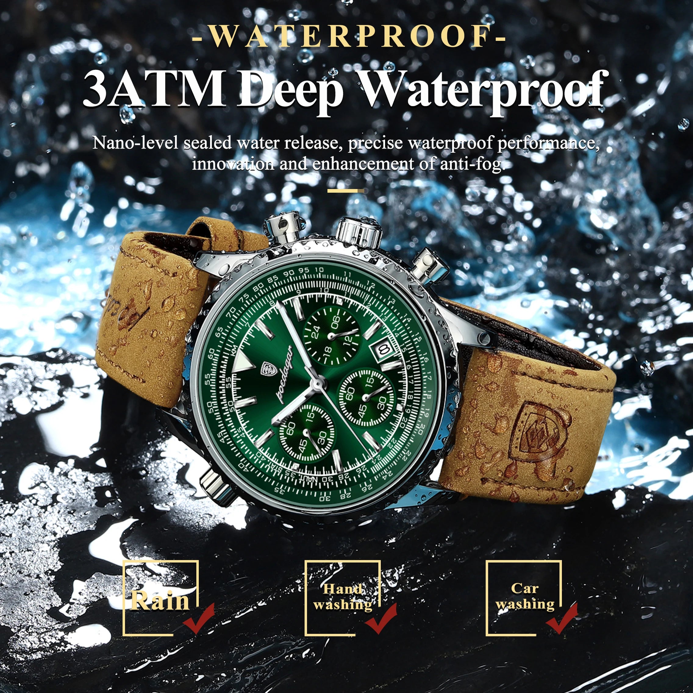 POEDAGAR 9601 Luxury Men’s Quartz Chronograph Watch