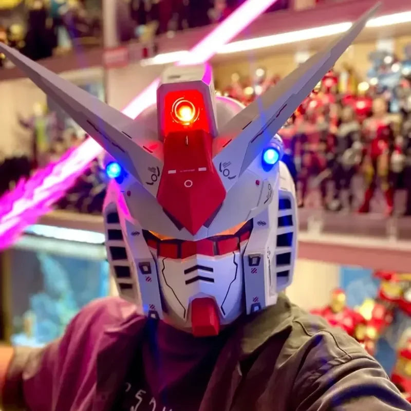Bandai RX-78-2 Gundam Wearable Helmet – Glowing Full Headgear Mask for Adults | Handmade Collectible Model with Light-Up Feature