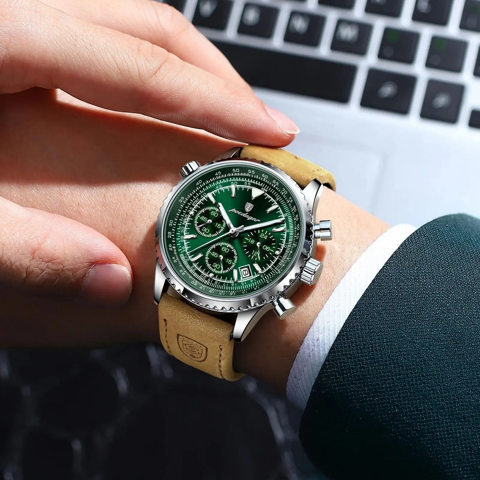 POEDAGAR 9601 Luxury Men’s Quartz Chronograph Watch