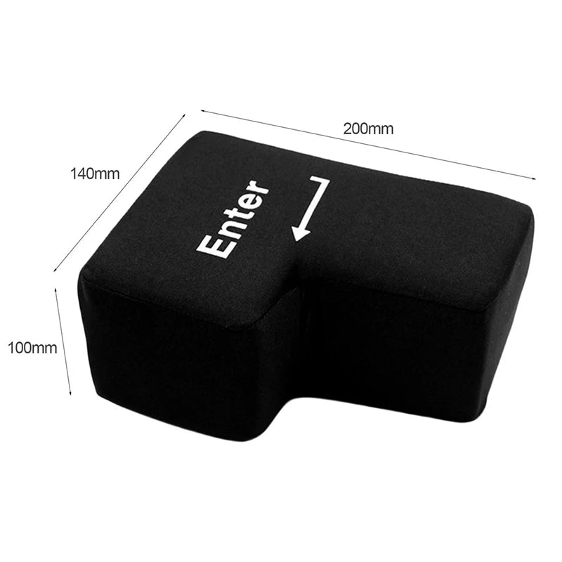 KEBETEME USB Big Enter Key Pillow – Anti-Stress Giant Keyboard Button | Desktop Stress Relief Cushion for Office & Home