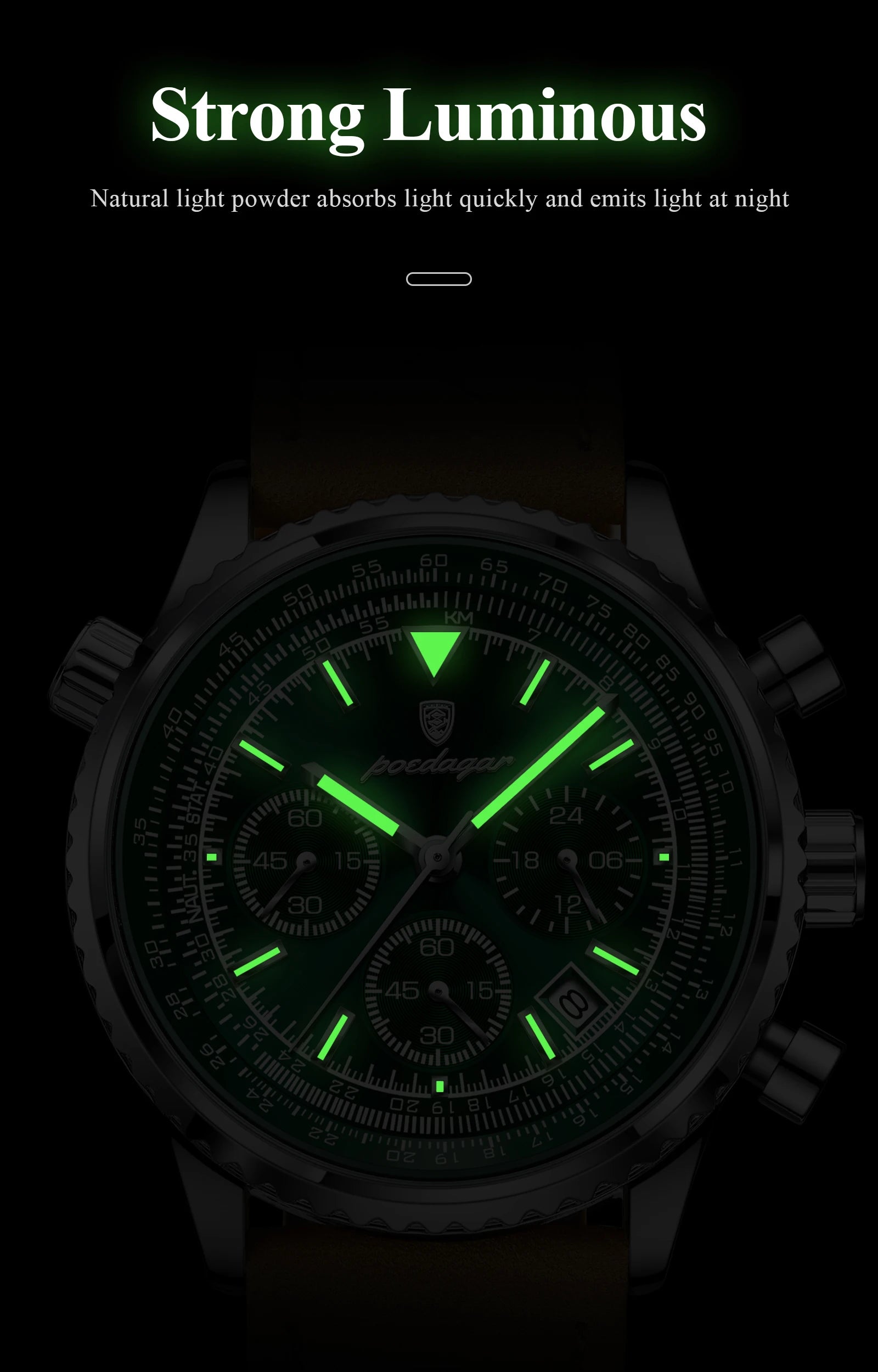 POEDAGAR 9601 Luxury Men’s Quartz Chronograph Watch