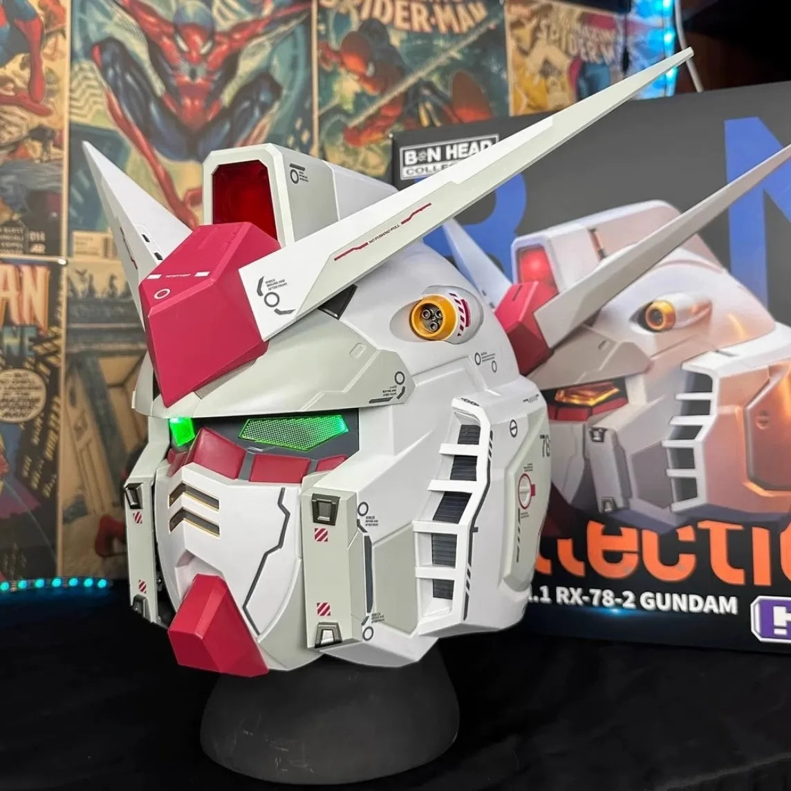 Bandai RX-78-2 Gundam Wearable Helmet – Glowing Full Headgear Mask for Adults | Handmade Collectible Model with Light-Up Feature