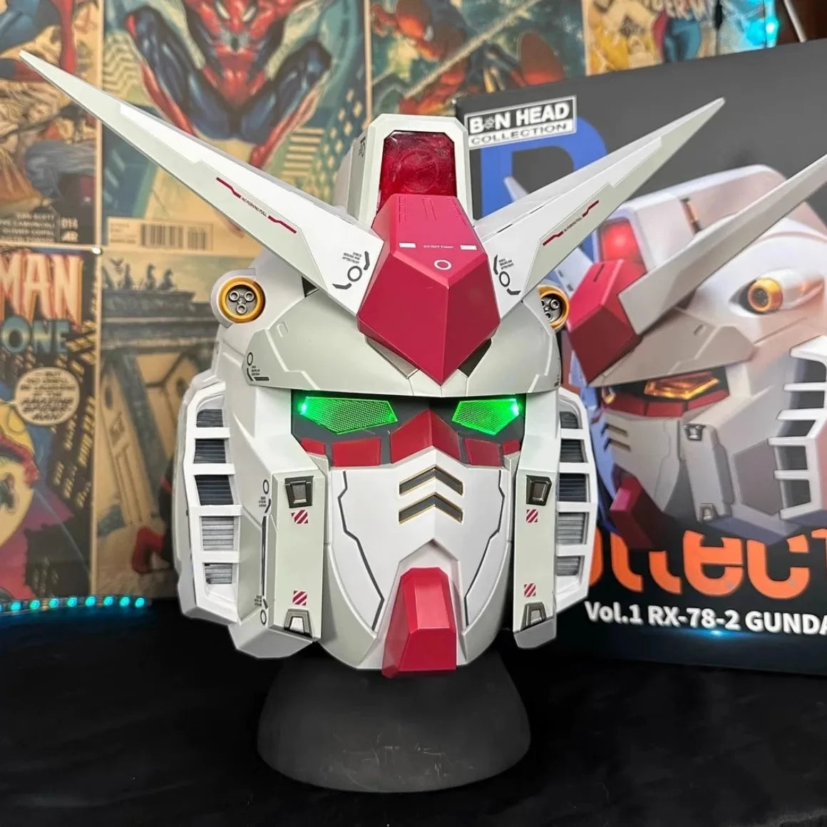 Bandai RX-78-2 Gundam Wearable Helmet – Glowing Full Headgear Mask for Adults | Handmade Collectible Model with Light-Up Feature