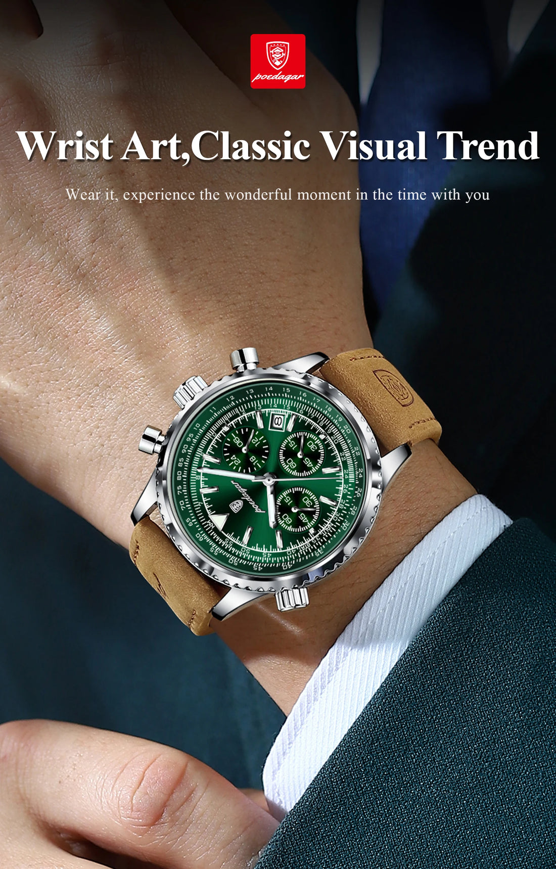 POEDAGAR 9601 Luxury Men’s Quartz Chronograph Watch