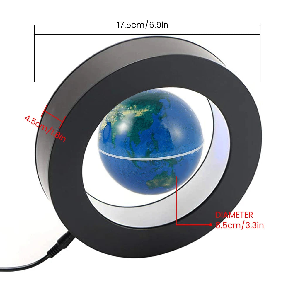 Magnetic Levitating Globe with LED Lights – Floating Rotating World Map Ball | Educational Decor & Gift for Home, Office, Kids