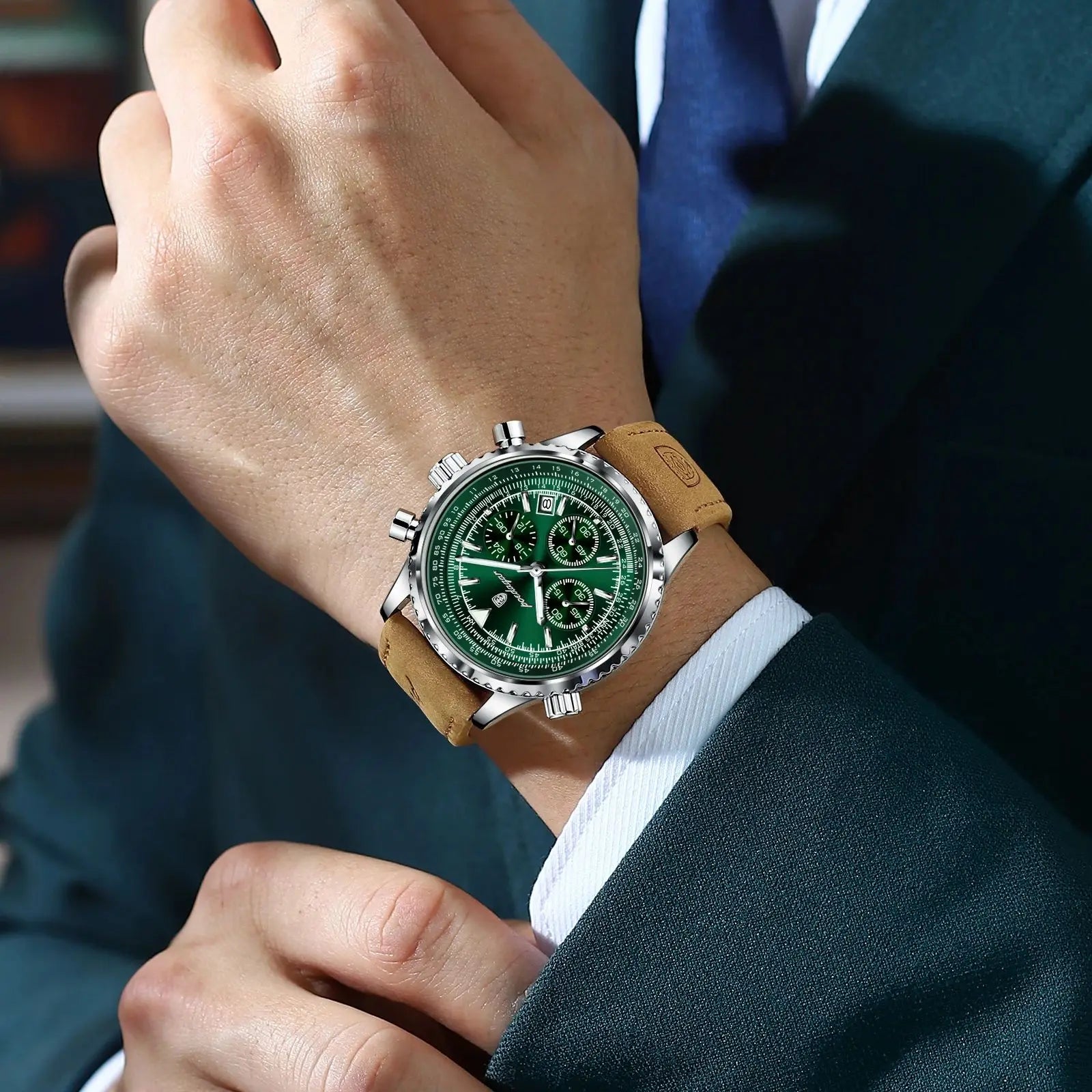 POEDAGAR 9601 Luxury Men’s Quartz Chronograph Watch